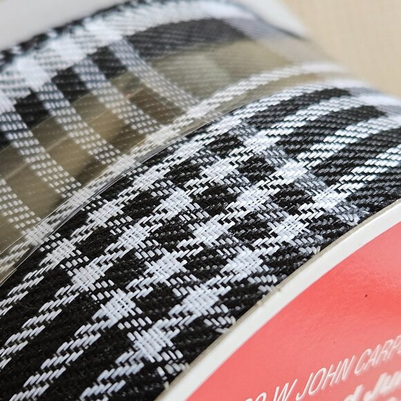 Ashland Christmas Wired‎ Jumbo Ribbon - Black & White Checkers - NEW - Picture 4 of 4